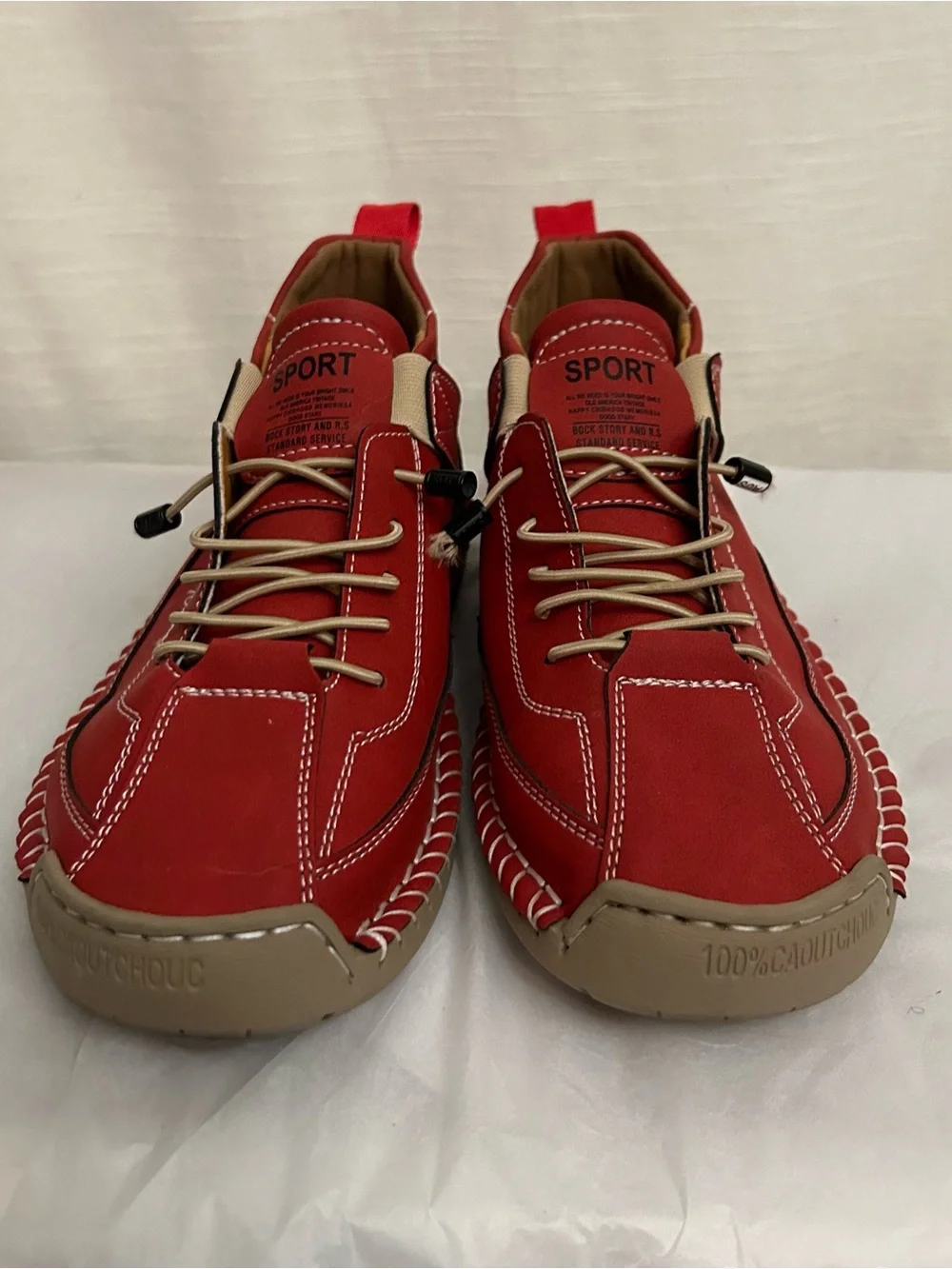 NWOT Retro Anti Slip‎ Workwear Women's Casual Red Leather Sport Sneakers